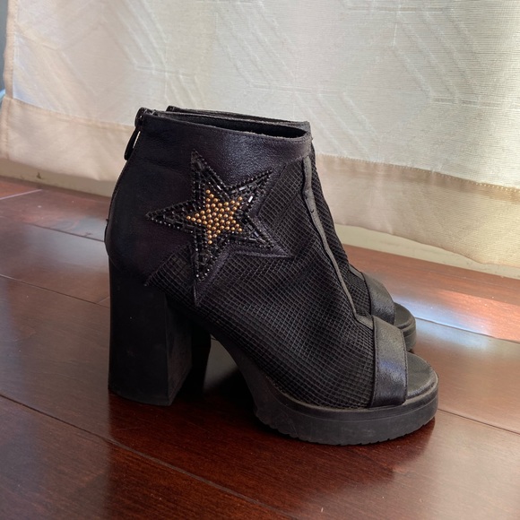 Mesh Open Toe Booties - Picture 1 of 3